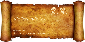 Ráth Márk névjegykártya